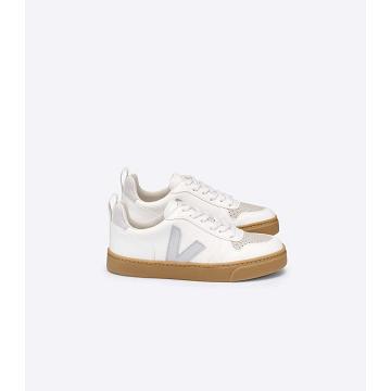 Veja V-10 LACE CWL Kids' Shoes White/Beige | CA 789RVD